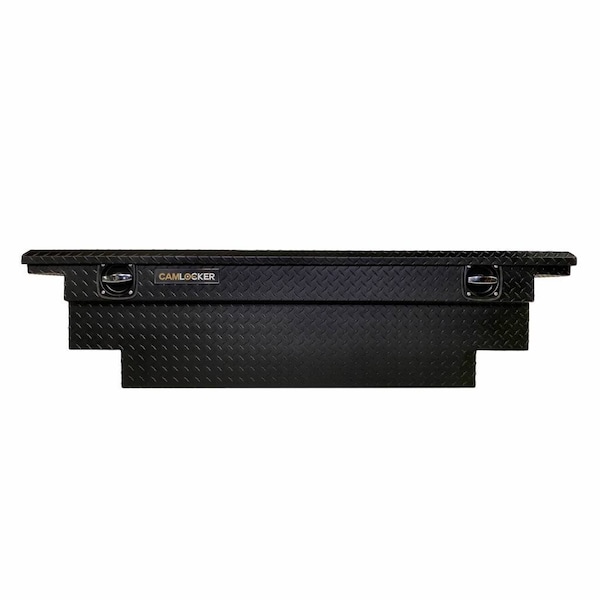 71in Low Profile Crossover Truck Tool Box, Notched Matte Black Aluminum